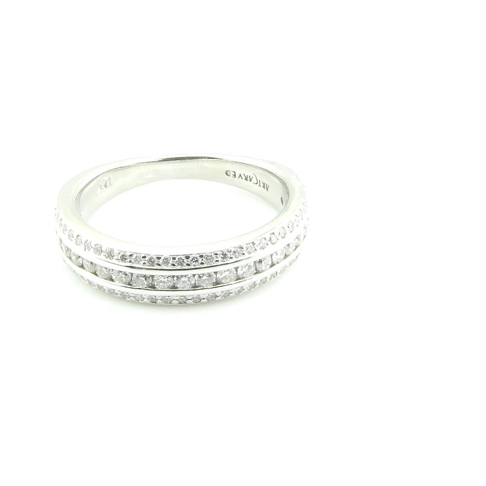 Vintage 14 Karat White Gold and Diamond Wedding Band Size 6.25 #5245
